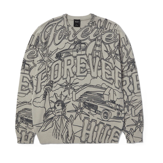 PULL CREW HUF FREVER CREW SWEATER PUTTY