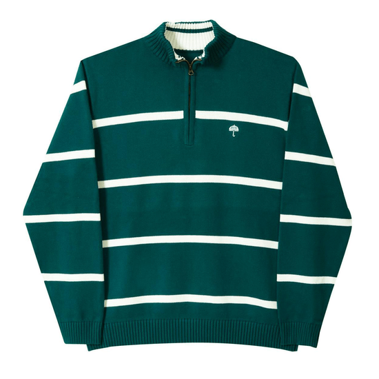 SWEAT CREW HELAS TRICOT QUARTER ZIP KNIT TEAL GREEN