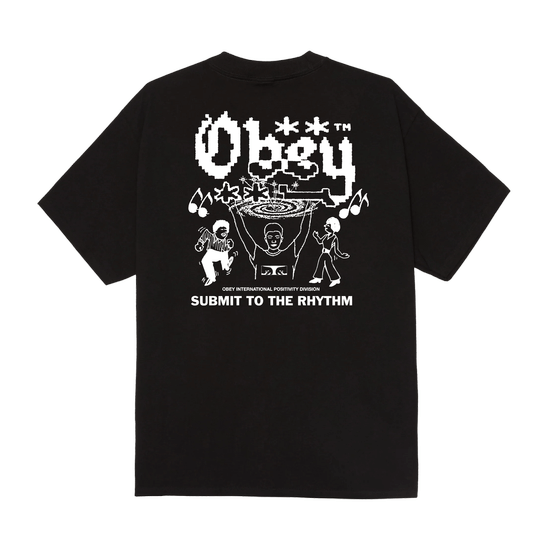 TSHIRT OBEY SUBMIT TO THE RHYTHM BLACK