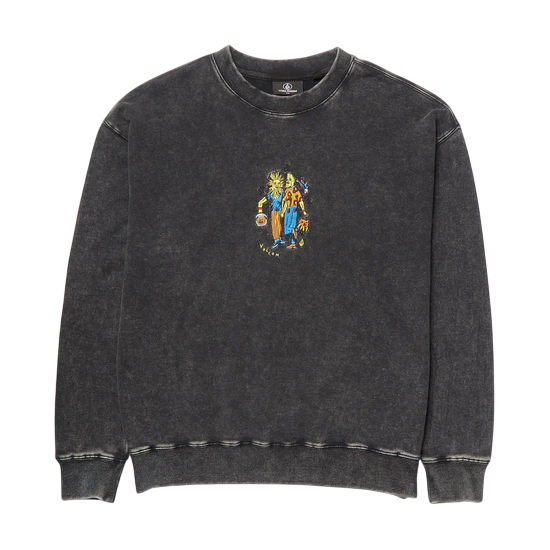 SWEAT VOLCOM FA BOB MOLLEMA CREW LIGHT ACID BLACK
