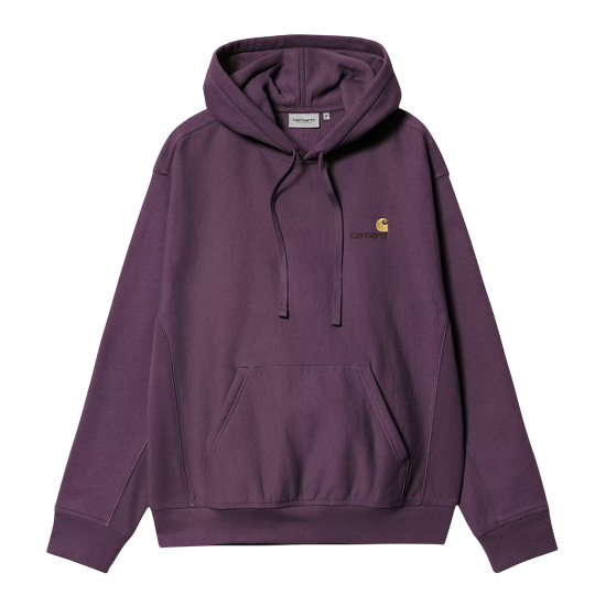 CARHARTT WIP HOODED AMERICAN SCRIPT SWEAT HUCKLEBERRY
