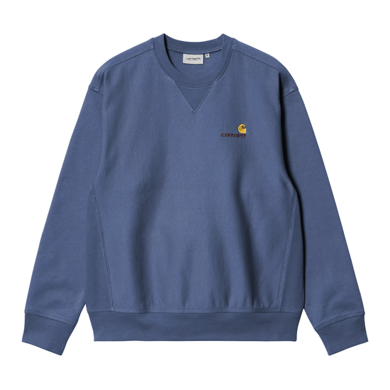 CARHARTT WIP AMERICAN SCRIPT SWEAT BLUE IRIS