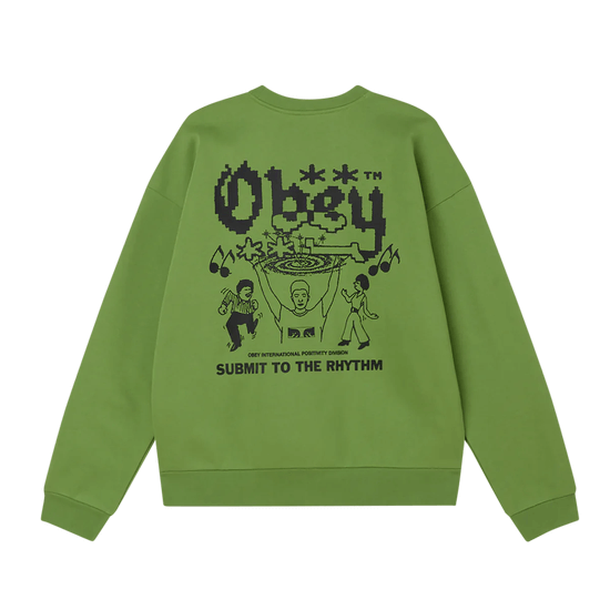 SWEAT OBEY CREW SUBMIT EXTRA HEAVY CREW PIQUANT GREEN