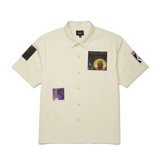 HUF CHEMISE STAX PATCHES BUTTON UP NATURAL