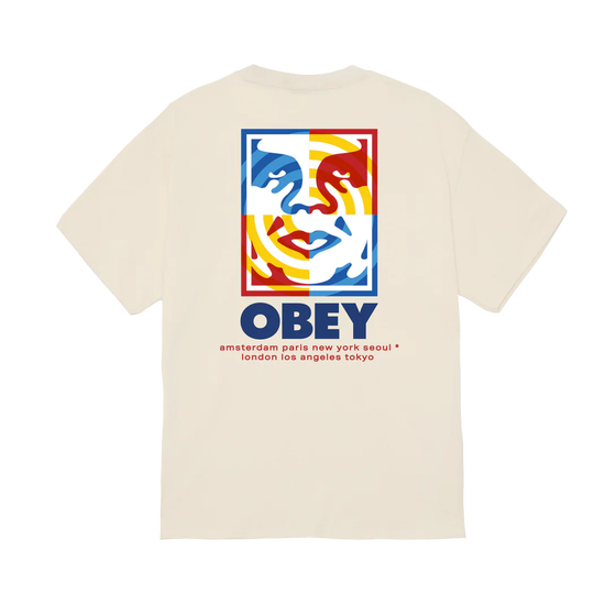 TSHIRT OBEY TARGET ICON CREAM