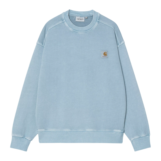 CARHARTT WIP NELSON SWEAT CLAY BLUE GARMENT DYED