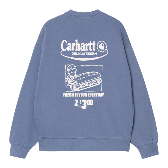 CARHARTT WIP SWEAT CREW CATALOGUE BLUE IRIS/AIR PINK