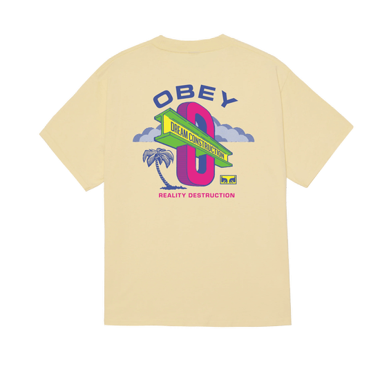 TSHIRT OBEY DREAM CONSTRUCTION PALE YELLOW