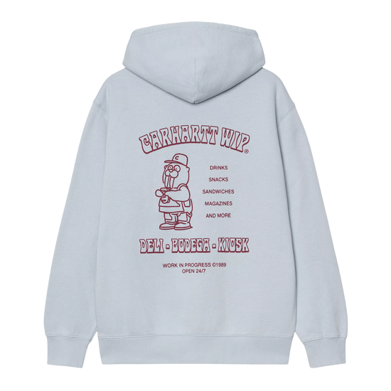 CARHARTT WIP HOODED SANDWICH SWEAT BLUE FOG/RED