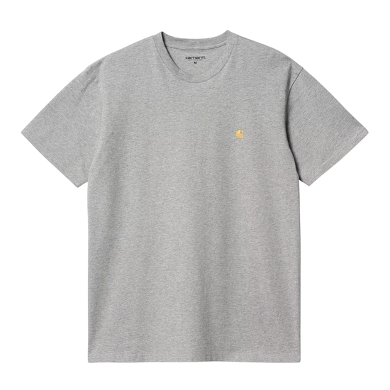 CARHARTT WIP TSHIRT S/S CHASE GREY HEATHER GOLD