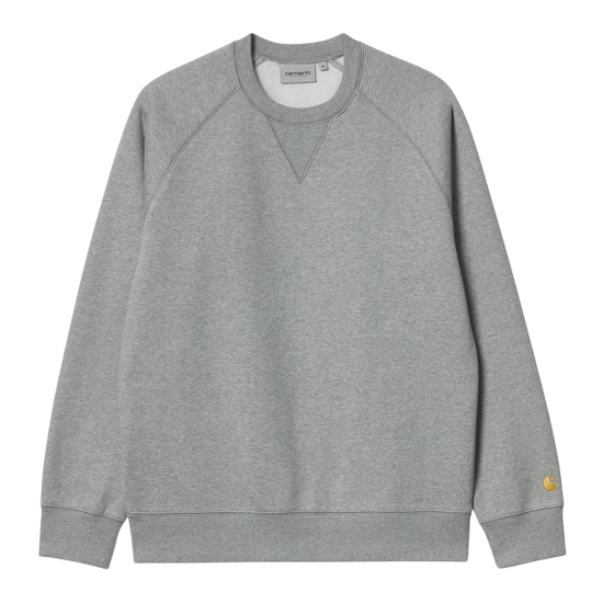 CARHARTT WIP CHASE SWEAT CREW GREY HEATHER /GOLD