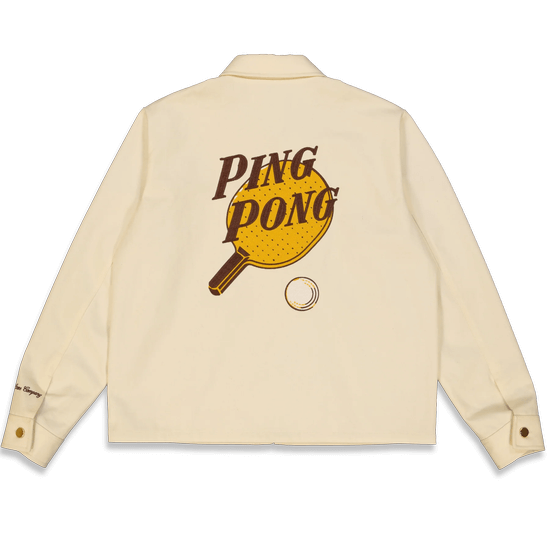 THE LOOSE COMPANY VESTE PING PONG WORKWEAR JACKET WHITE F25