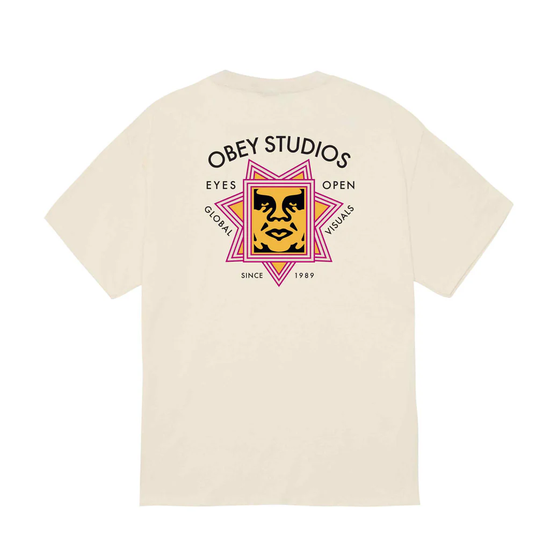 TSHIRT OBEY GLOBAL VISUALS CREAM