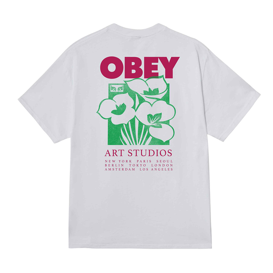 TSHIRT OBEY ART STUDIO FLOWERS WHITE