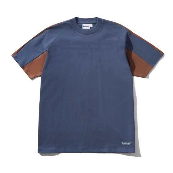T-SHIRT BUTTER GOODS WORLDWIDE PANELLED TEE DENIM