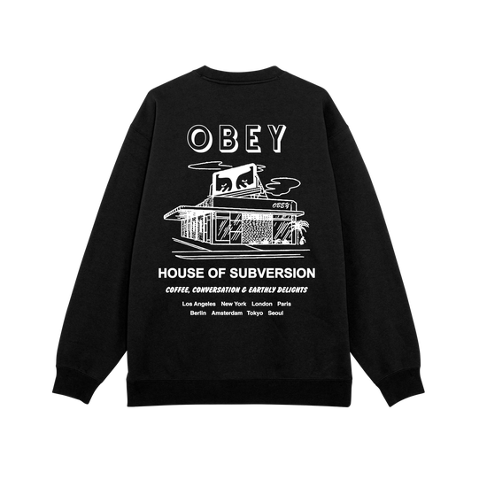SWEAT CREW OBEY HOUSE OF SUBVERSION BLACK