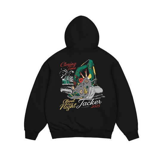 JACKER SWEAT A CAPUCHE CLOSING TIME BLACK