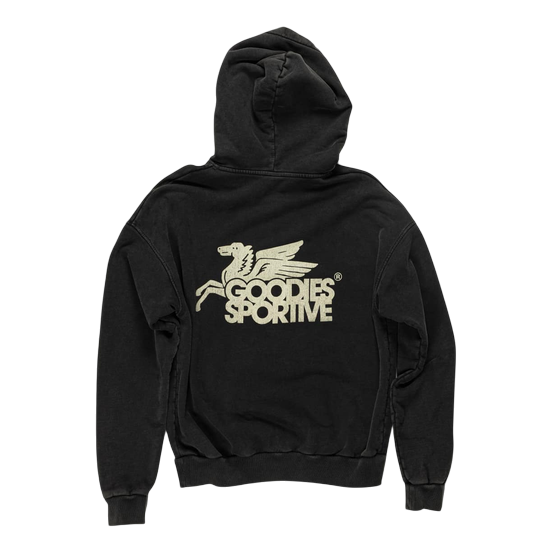 GOODIES SPORTIVE SWEAT CAPUCHE VINTAGE BLACK PEGASUS HOODIE BLACK