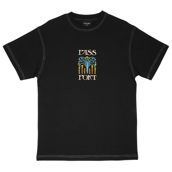 TSHIRT PASS PORT ROMAN CANDLE TEE BLACK