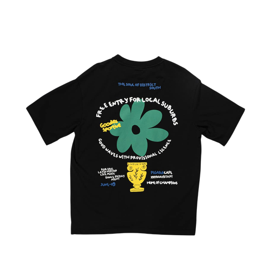 GOODIES SPORTIVE LOCAL SUBURS TEE BLACK