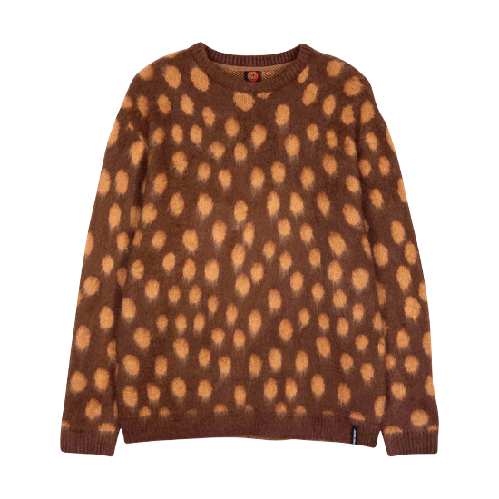 SANTA CRUZ CREW JAGUAR KNIT CREW BROWN