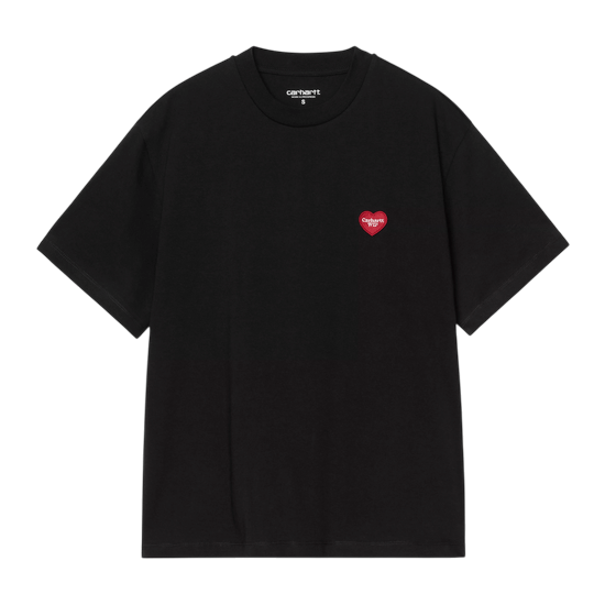 CARHARTT WIP TSHIRT W S/S HEART PATCH BLACK/RED
