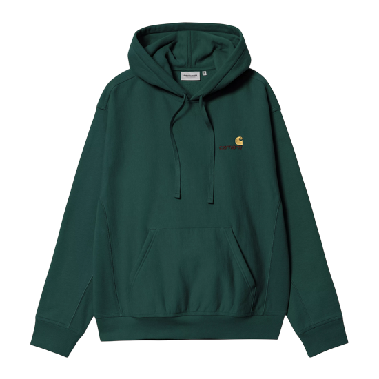 CARHARTT WIP HOODED AMERICAN SCRIPT SWEAT DARK FIR