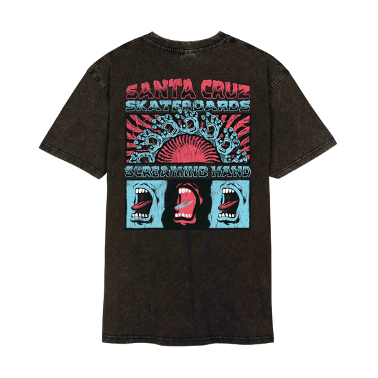 TSHIRT SANTA CRUZ VTG SCREAMING CONNECT BLACK ACID WASH