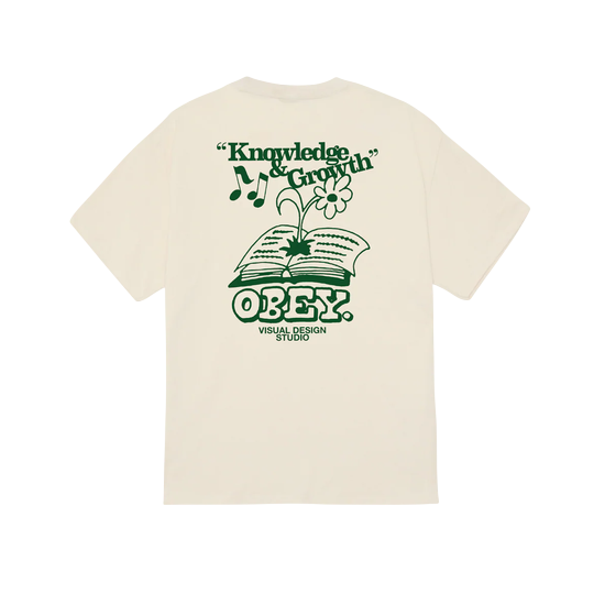 TSHIRT OBEY KNOWLEDGE & GROWTH CREAM