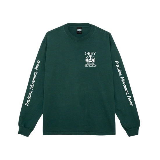 TSHIRT L/S OBEY PRECISION PIGMENT RAINFOREST