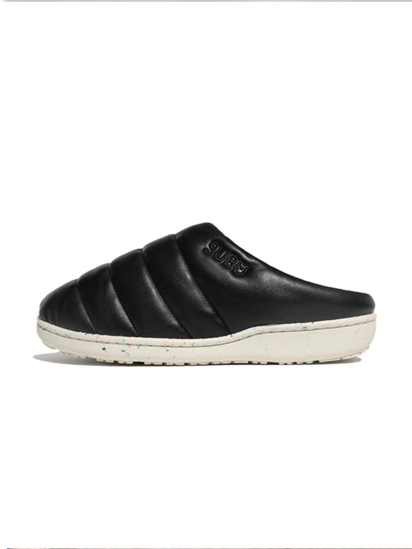 CHAUSSONS SLIPPERS SUBU Re: ECO LEATHER BLACK