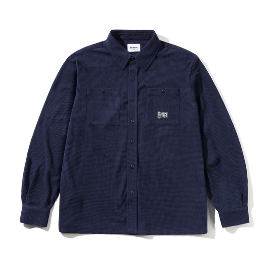 CHEMISE BUTTER GOODS GRID CORD OVERSHIRT NAVY